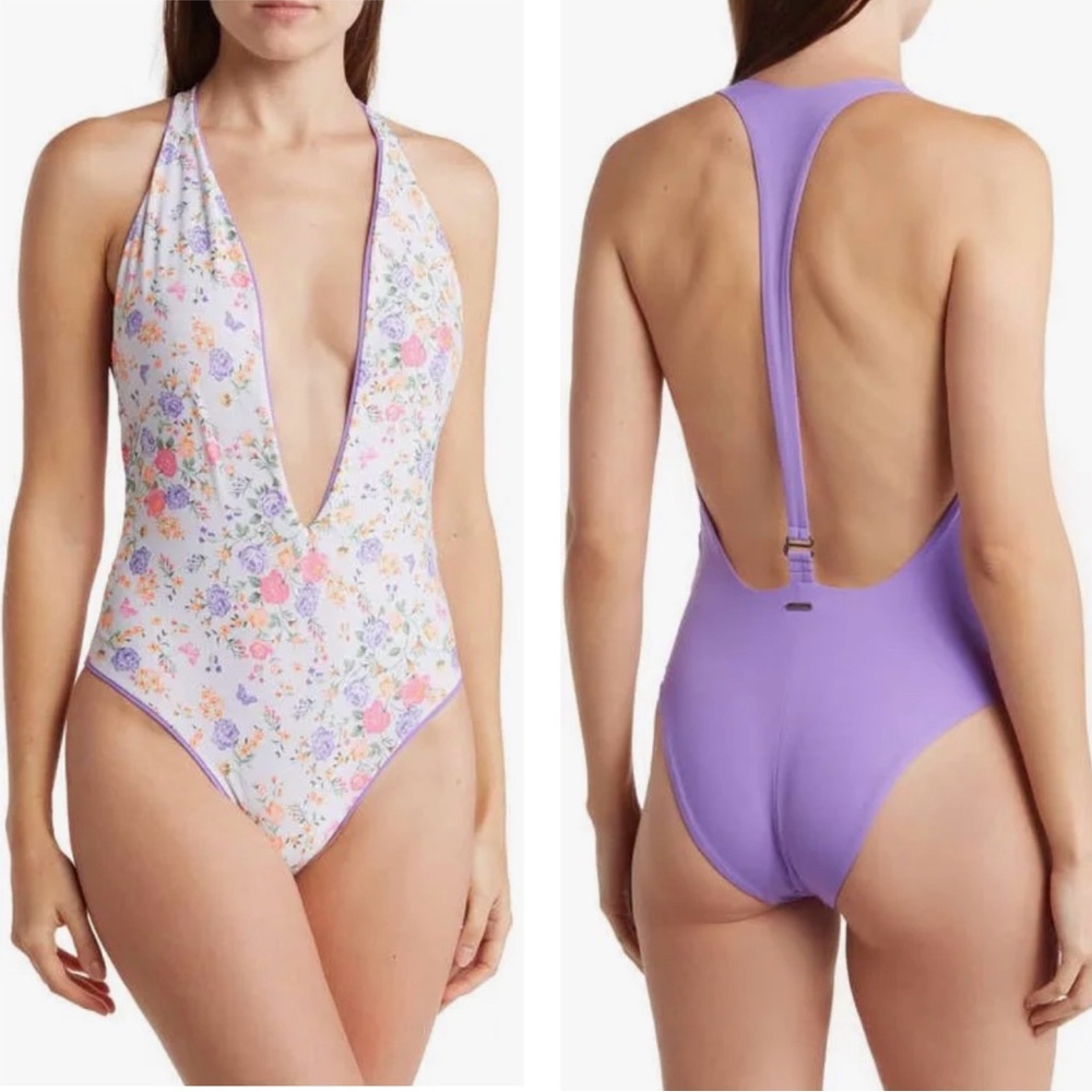 MAAJI Dunes Nude Tiky Reversible One-Piece Swimsuit In Purple Multi Size S